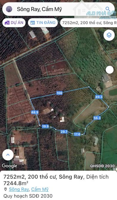 Bán Đất + Nhà Vườn Giá Ngộp 7.252m2 có 200m2 thổ cư, đường ô tô tại Sông Ray, Cẩm Mỹ, ĐN - 4