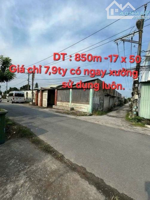 Củ Chi bán xưởng 2mt 850m2 gần Hồ Văn Tắng giá 7,9ty