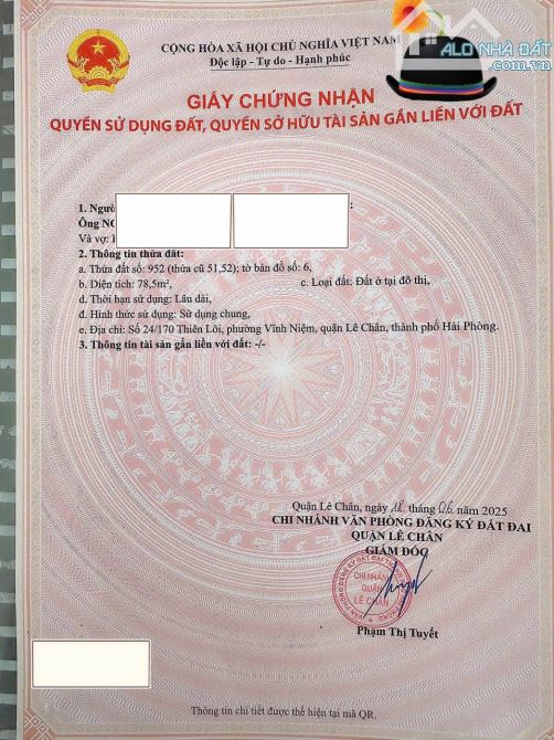 Bán Đất Mặt Ngõ Thiên Lôi Ô Tô Vào Nhà - 1