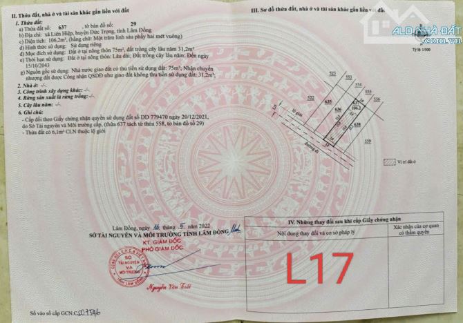 Bán nhanh lô đất Liên Hiệp Đức Trọng giá chỉ 8,6 triệu/m2 gân sân bay Lien Khương Lâm Đồng - 1