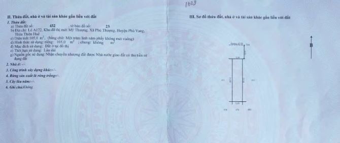 Bán đất xây dựng tự do 105m2 Khu A - Khu đô thị mới Phú Mỹ Thượng, TP Huế, chỉ 2,85 tỷ - 3