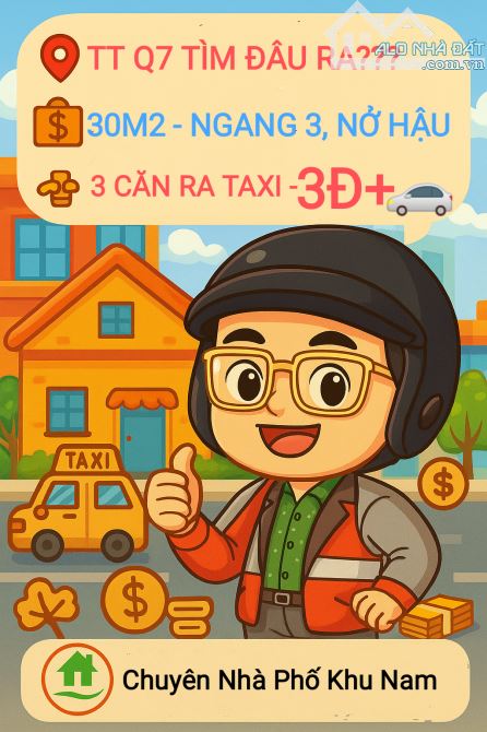 🔥TT Q7 TÌM ĐÂU RA - 30M2 - NGANG 3M, NỞ HẬU - 3 CĂN RA TAXI - 3Đ+🚗 - 1