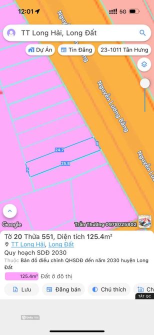 Chủ Định Cư Cần Bán Nhanh Lô Đất Tại Nguyễn Lương Bằng, xã Long Hải, TP HCM - 1