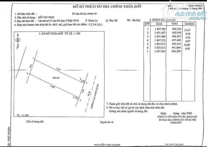ĐẤT MẶT PHỐ, LẠC LONG QUÂN, TÂY HỒ-VỈA HÈ-KD-Ô TÔ: 60M, MT 4,1, GIÁ 36,8 TỶ. - 2