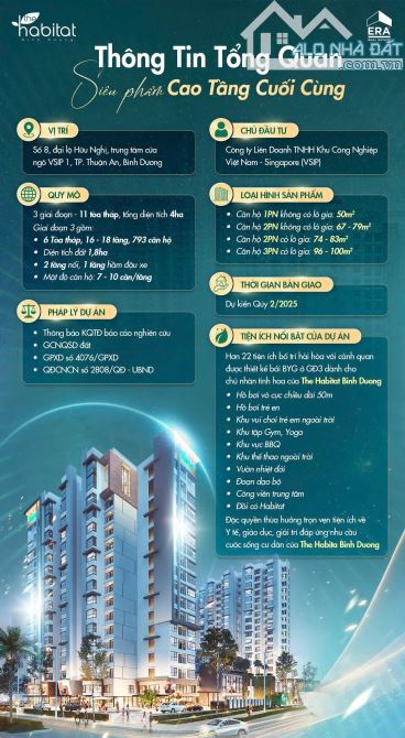 Căn hộ TT 30% vào ở ngây - Đông Bắc TP. HCM - The Habitat Bình Dương - giá chỉ từ 40tr/m2 - 3