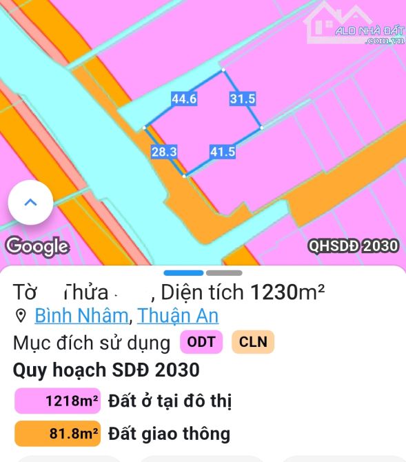 Bán 1.230m2 đất, có 140m2 thổ cư ở đừơng Bình Nhâm 19, Thuận An, BD.  Giá 17 tỷ - 3