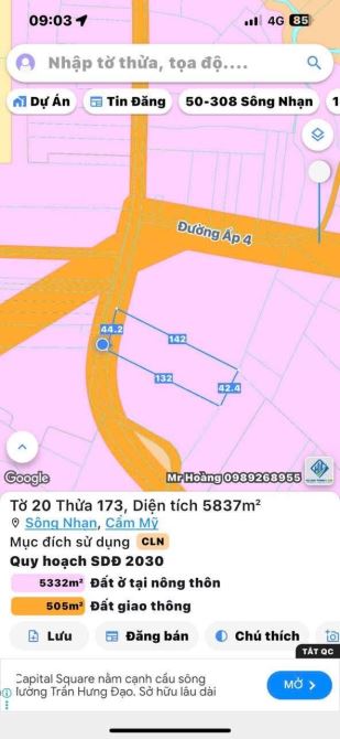 5800m2 trục chính ấp 4 Sông Nhạn ( Xuân Quế mới)   📍Vị Trí :  đất cách cổng Sân bay 6km Q - 4