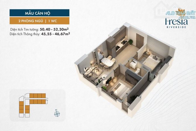 Chỉ từ 450 triệu – Sở hữu căn hộ ven sông ngay trung tâm Biên Hòa - 1