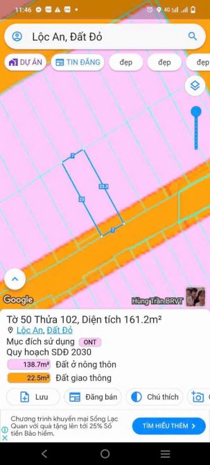 LÔ BIỆT THỰ LỘC AN, ( XÃ PHƯỚC HẢI, TP HCM ) Ngay khu dân cư, gần biển 800m, giá 2.6 tỷ - 3