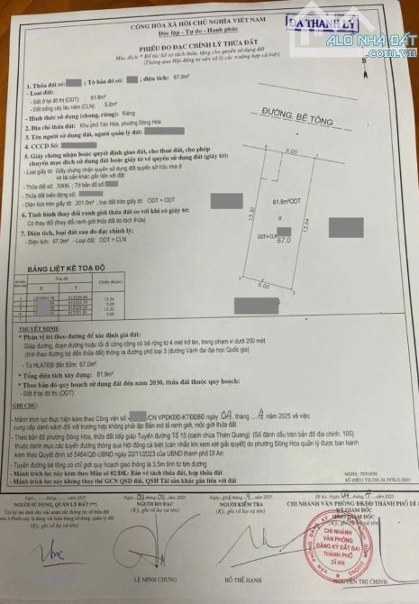 Đất gần làng đại học quốc gia, phường Đông Hoà, TP Dĩ An. 3,3 tỷ - 4