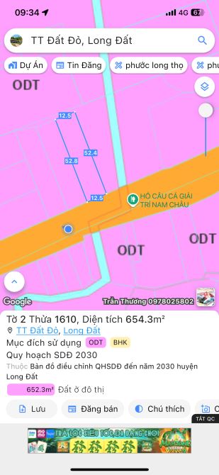 MẶT TIỀN ĐOÀN CHUNG CÒN THỊ TRẤN ĐẤT ĐỎ BRVR ; THÀNH PHỐ HỒ CHÍ MINH   Dt 683 m 12,5 x 55 - 5