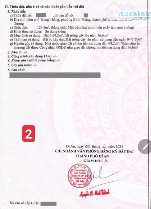 Đất gần làng đại học quốc gia, phường Bình Thắng, TP Dĩ An. 3,3 tỷ - 5