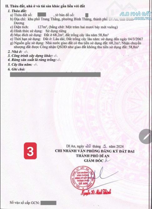 Đất gần làng đại học quốc gia, phường Bình Thắng, TP Dĩ An. 3,3 tỷ - 7