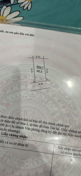 80m full thổ cư -đan tảo - xã sóc sơn.đg ôtô tránh- có đất dôi dư sủ dụng thực tế
