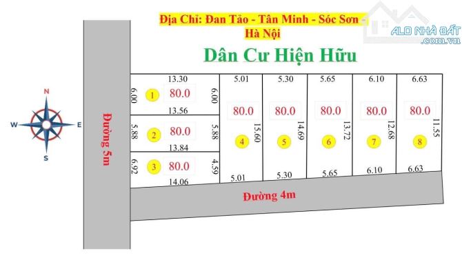 80m full thổ cư -đan tảo - xã sóc sơn.đg ôtô tránh- có đất dôi dư sủ dụng thực tế - 3