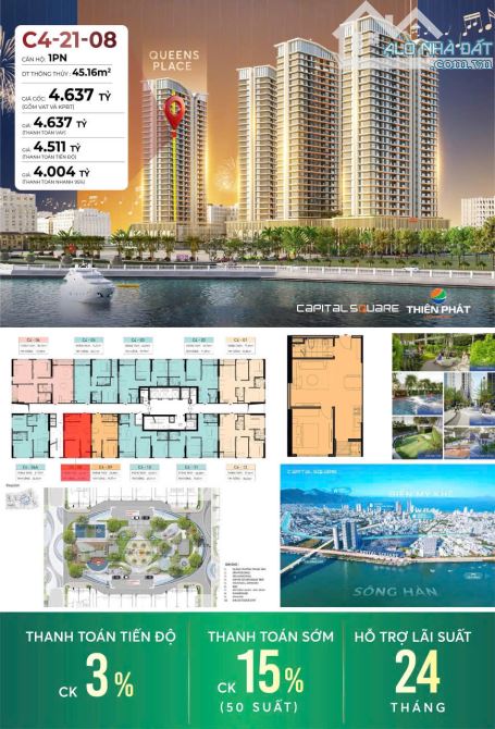 Giỏ hàng độc quyền 10 căn view biển sông đẹp nhất dự án Capital Square view sông Hàn - 5