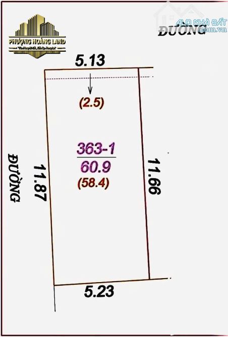 BÁN LÔ ĐẤT TRUNG TÂM PHƯỜNG TRƯỜNG VINH (thuộc phường Bến Thuỷ cũ) 60,9m2 Tây Bắc