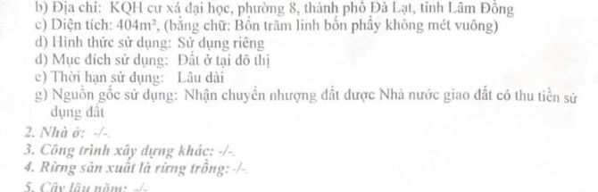 BÁN LÔ ĐẤT VỊ TRÍ ĐẸP – PHƯỜNG 8, ĐÀ LẠT  📍 Địa chỉ: Khu quy hoạch cư xá Đại học, phường