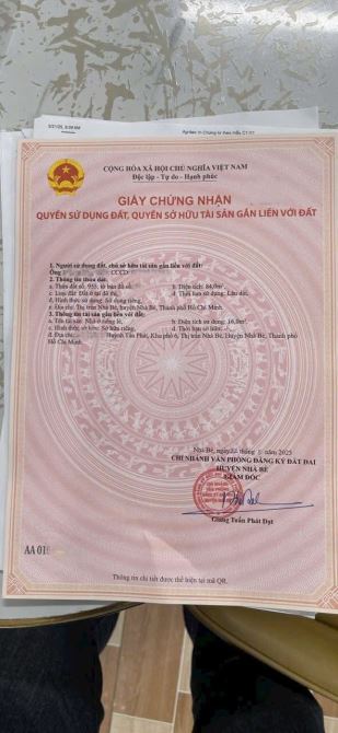 -Nhà Bè- Chính chủ Cần bán nhanh lô đất Nhà Phố Liền Kề Đường Huỳnh Thị Đồng Trung Tâm