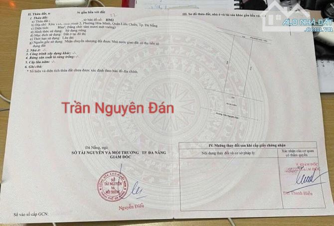 Đất mặt tiền đường 10m5  Trần Nguyên Đán. Cách biển 500m. S= 80m2 ( 5x16) Giá: 6.299 tỷ - 1