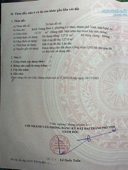 ĐẤT KINH DOANH TOP 1 ĐƯỜNG NGƯ HẢI - TP VINH - 1
