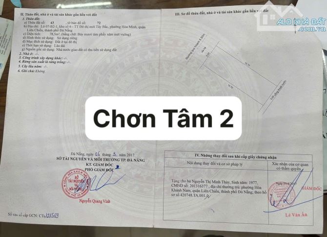 🏩 Bán đất Hòa Minh mt Chơn Tâm 2, 79m2, 4.25 tỷ tl - 2