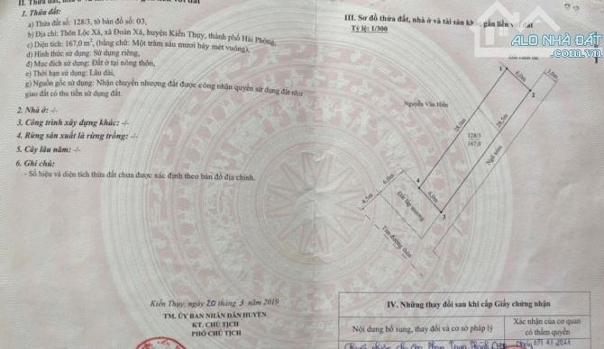 Bán đất Lộc Xá - Đoàn Xá - Kiến Thụy - Hải Phòng