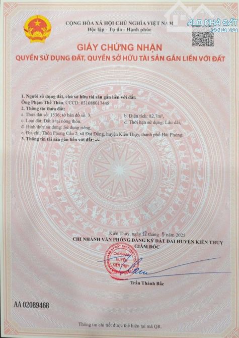 Bán đất Phong Cầu - Đại Đồng - Kiến Thụy - Hải Phòng