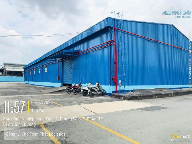 Gần 2000 m2 kho cho thuê - đầy đủ điện 3 pha, có bảo vệ 24/7