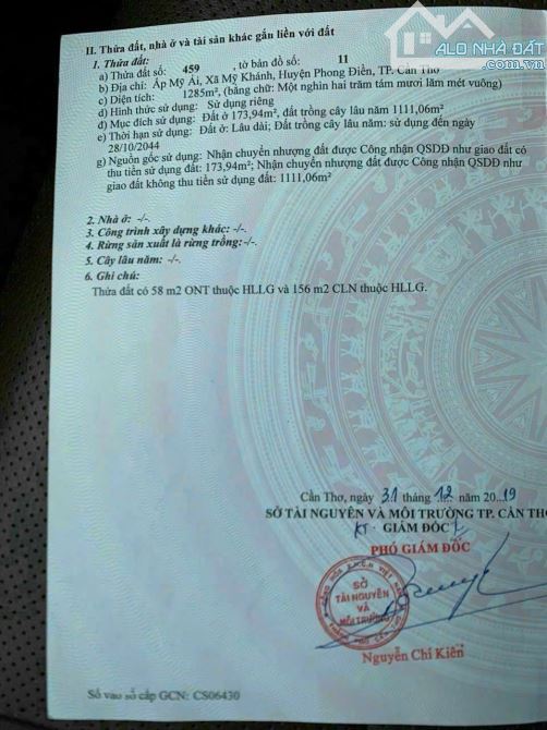 BÁN NỀN MẶT TIỀN LỘ VÒNG CUNG (923) ẤP MỸ ÁI, XÃ MỸ KHÁNH, PHONG ĐIỀN