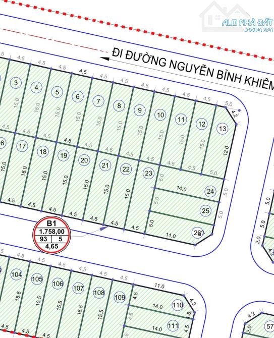 🌈Bán Lô 67,5m2 TĐC Cây Đa, Văn Cao ĐẰNG GIANG NGÔ QUYỀN   🧩Diện tích: Mặt tiền 4,5m x 15