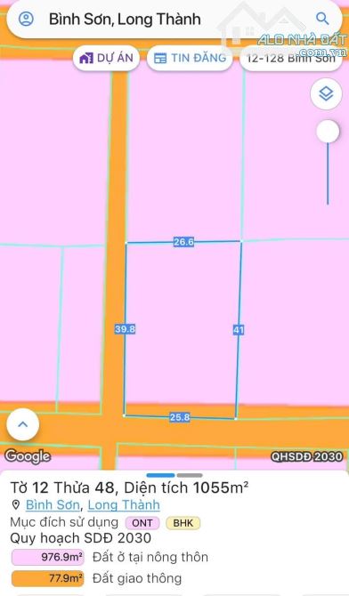 Bán lô đất hai mặt tiền bình sơn giá mềm phân lô