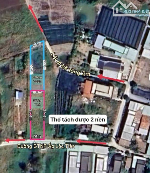 300 thổ + 290m đất vườn Mỹ Lộc Cần Giuộc đường thông giá đầu tư