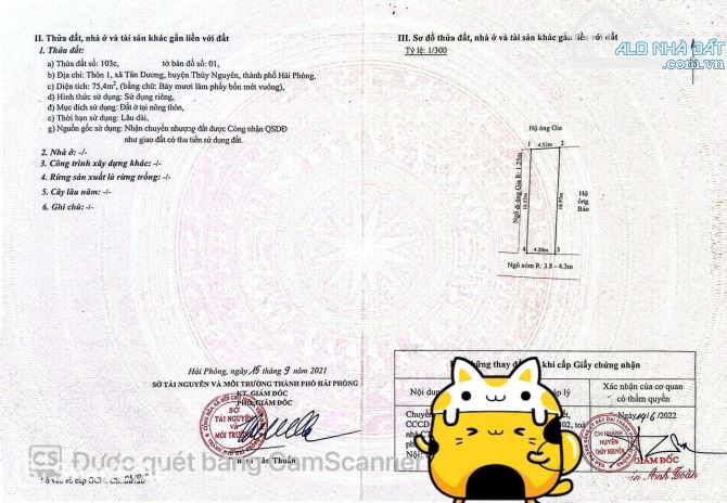 Bán căn cấp 4 Tân Dương- Thuỷ Nguyên thông giữa đường Máng và 359 dt 6₫m giá 3,5x tỷ