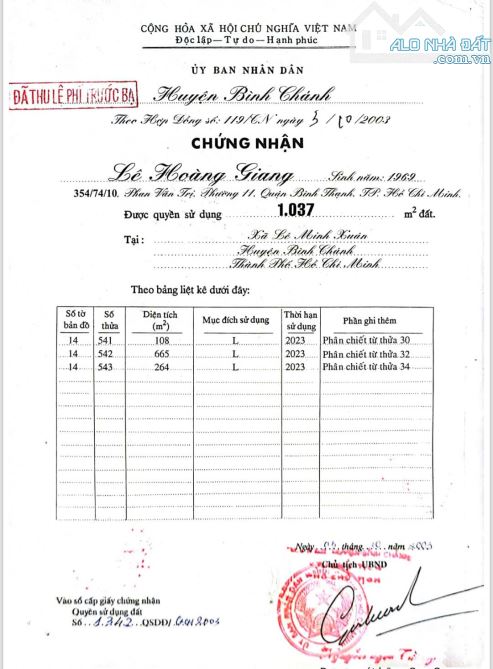 Bán gấp MTKD Trần Đại Nghĩa 1037m ngay vành đai 3 TPHCM giá 8,5 tỷ Thương Lượng chính chủ - 1