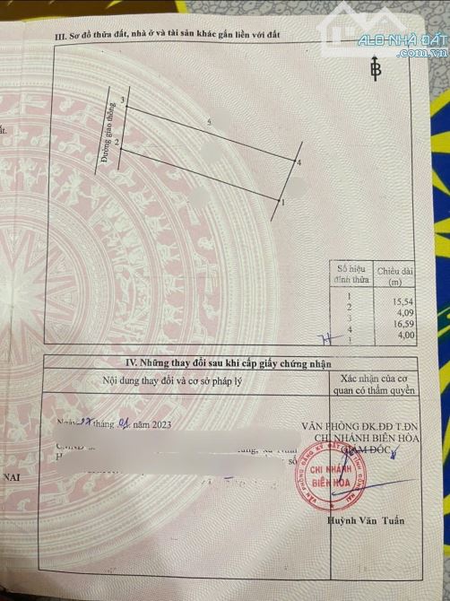 Bán đất 4x16m, hẻm Phạm Văn Diêu p. Tân Hạnh, thổ cư 100% - 1
