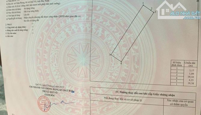 chính chủ gửi bán lô đất  ở Châu Phong, Quế Võ, Bắc Ninh - 1