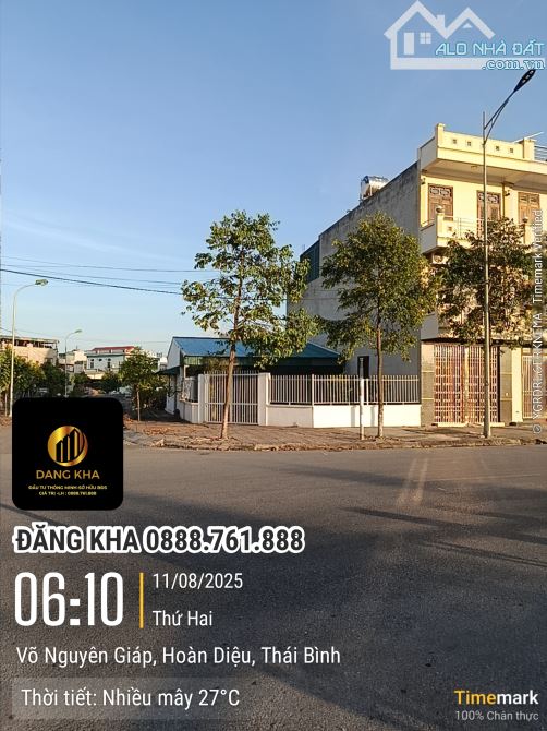 Bán lô góc mặt đường võ Nguyên giáp dt 9x18m giá 12.x tỷ - 1