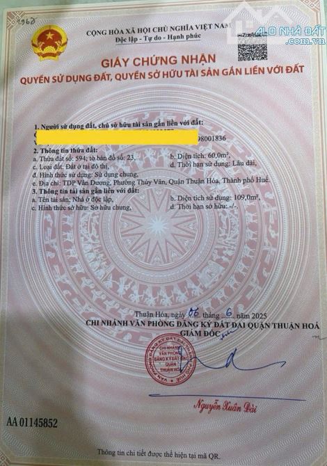 Bán nhà 2 tầng Kiệt ôtô 1 Vân Dương, phường Thuỷ Vân, TP Huế, Cạnh Eco Garden, chỉ 2,96 Tỷ - 13