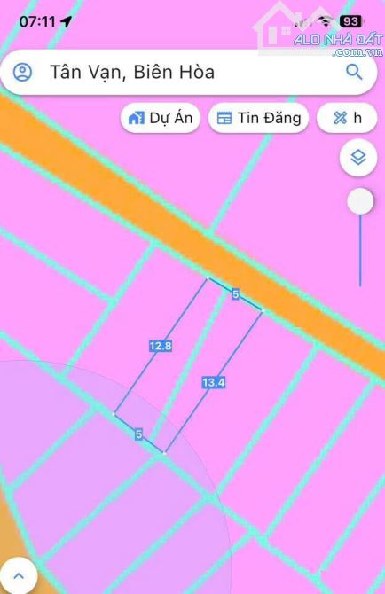 Bán đất 64m2, full thổcư, đường ôtô, gần đường Bùi Hữu Nghĩa,đối diện dự án Fresia Tân Vạn - 2
