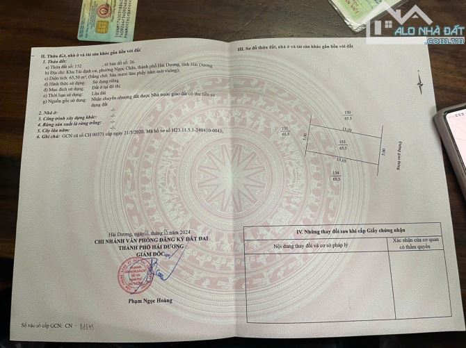 Bán lô đất tái định cư ngọc châu n7.10 hải dương - 2