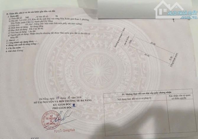 Bán đất đường Thanh Lương 8, sát Mai Chí Thọ & Diên Hồng, Hoà Xuân Cẩm Lệ  Đường 7m5 lề 4m - 2