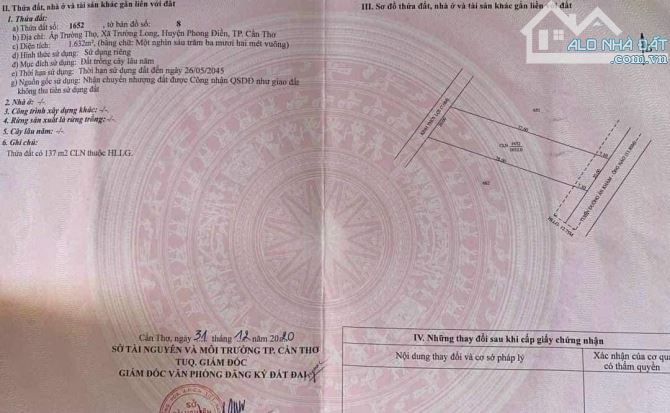 BÁN ĐẤT ÁN KHÁM- ÔNG HÀO, ẤP TRƯỜNG THỌ, XÃ TRƯỜNG LONG, PHONG ĐIỀN - 2