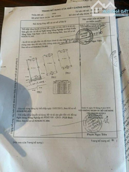 Bán gấp Nhà riêng 3 tầng HXH tránh đường 385, Tăng Nhơn Phú A, Q9, HCM, 6,5 tỷ, 4PN ,3WC. - 3