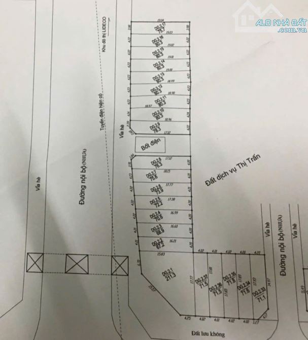 BÁN MẢNH ĐẤT PHÂN LÔ – VỊ TRÍ KIM CƯƠNG NGAY CỔNG KĐT LIDECO - HOÀI ĐỨC - 69m2 - 3