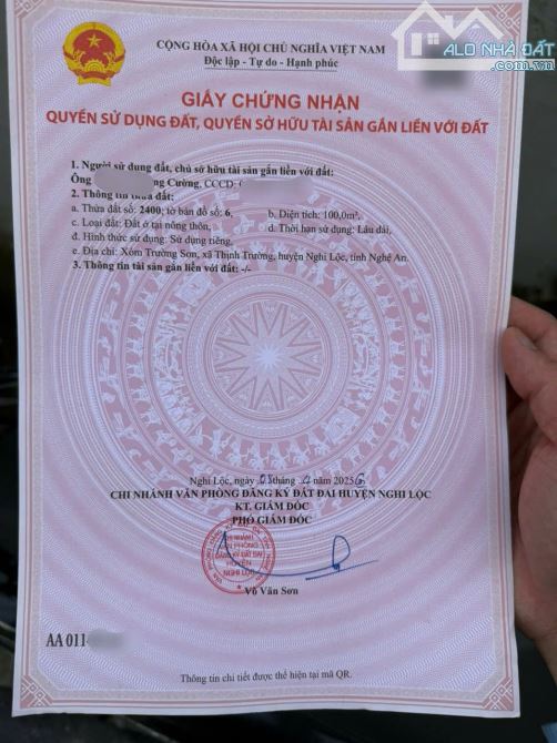 BÁN ĐẤT XÓM TRƯỜNG SƠN – NGHI TRƯỜNG.CẠNH UB TRƯỜNG HỌC.................. - 3
