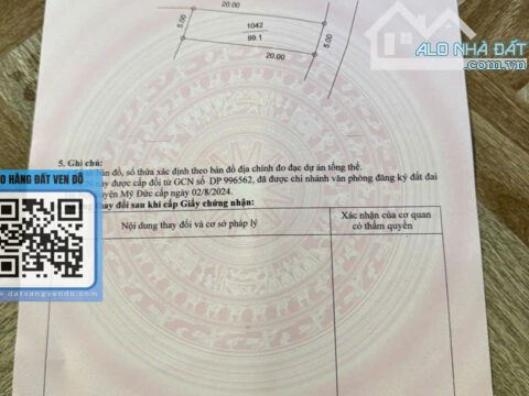 Bán đất Thổ Cư Tuy Lai Mỹ Đức, Hà Nội – ô tô chạy quanh đất   – S= 100m2 - 4