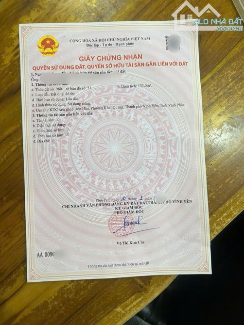 Bán đất phân lô khu xen ghép Đôn Hậu, Khai Quang, Vĩnh Yên, Vĩnh Phúc - 4