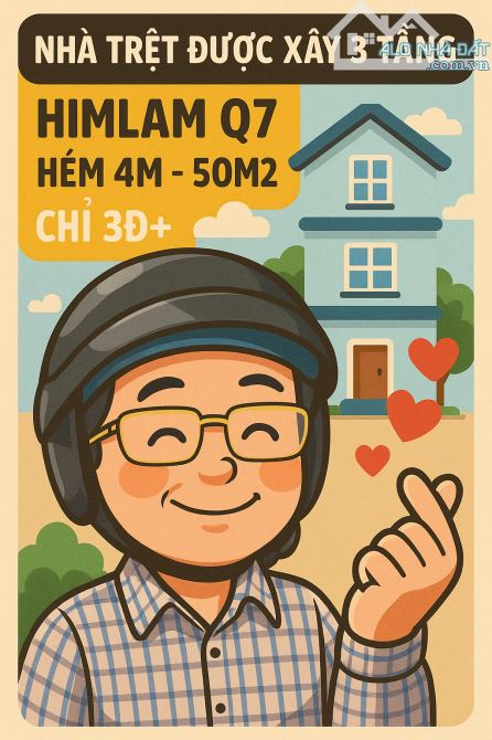 💥HIMLAM QUẬN 7 - NHÀ TRỆT ĐƯỢC XÂY 3 TẦNG - HẺM 4M - 50M2 - CHỈ 3Đ++ 🚘 - 5
