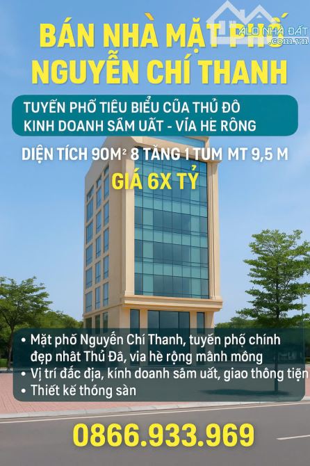 BÁN NHÀ MẶT PHỐ NGUYỄN CHÍ THANH – VỊ TRÍ ĐẮC ĐỊA – KINH DOANH SẦM UẤT – VỈA HÈ RỘNG.